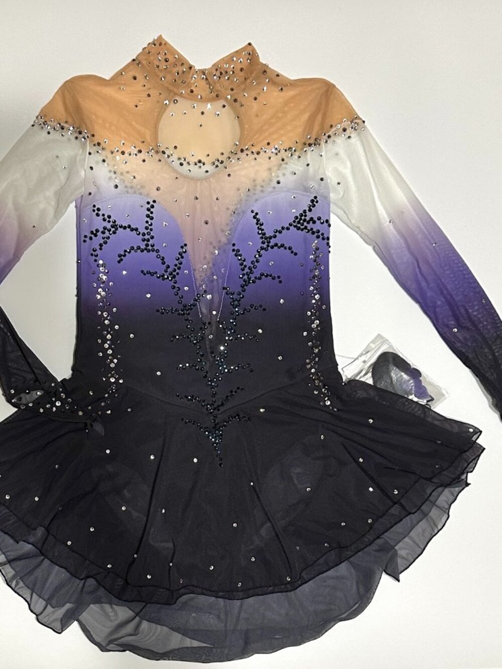 New Purple Navy Crystal Skating Dress Girls 10